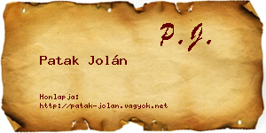 Patak Jolán névjegykártya