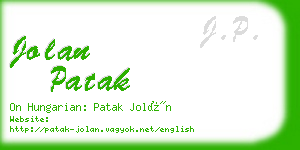 jolan patak business card